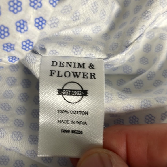 Denim & Flower Ricky Singh Slim Fit Casual Button Down Short Sleeve- size Large - Picture 10 of 12